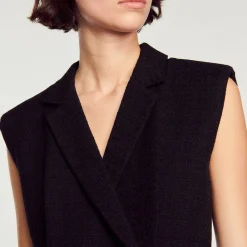 Robe Plissée En Tweed