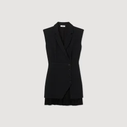 Robe Plissée En Tweed