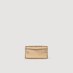 Sac Pochette En Cuir Doré