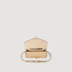 Sac Pochette En Cuir Doré
