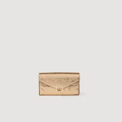 Sac Pochette En Cuir Doré