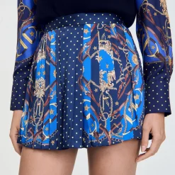 Short Jupe En Soie Imprimée