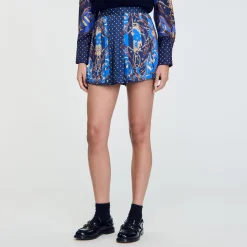 Short Jupe En Soie Imprimée