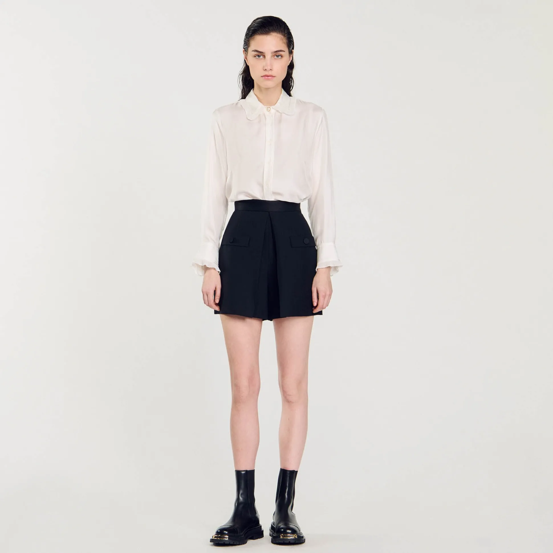 Short Taille Haute Avec Boutons