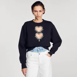 Sweatshirt à Cœurs Strassés