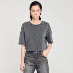 Tee-shirt Court à Strass