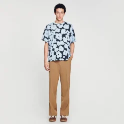 Tee-shirt En Coton Imprimé Fleurs Floues