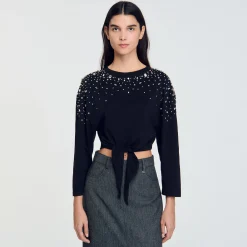 Tee-shirt Noué à Strass
