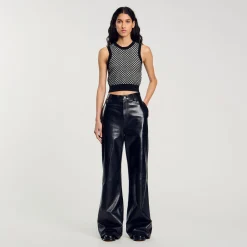 Top En Maille à Carreaux