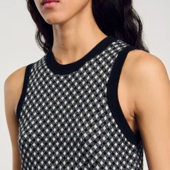 Top En Maille à Carreaux