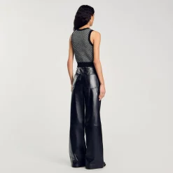 Top En Maille à Carreaux