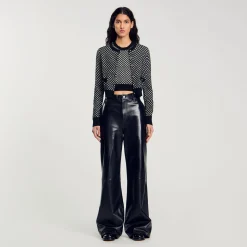 Top En Maille à Carreaux