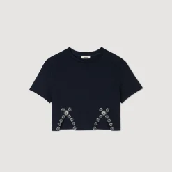 T-shirt Court Orné De Strass