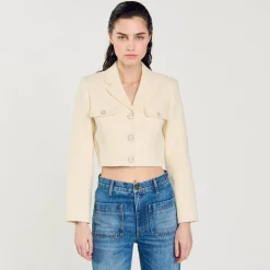 Veste Courte Boutonnée En Tweed