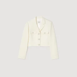 Veste Courte Boutonnée En Tweed