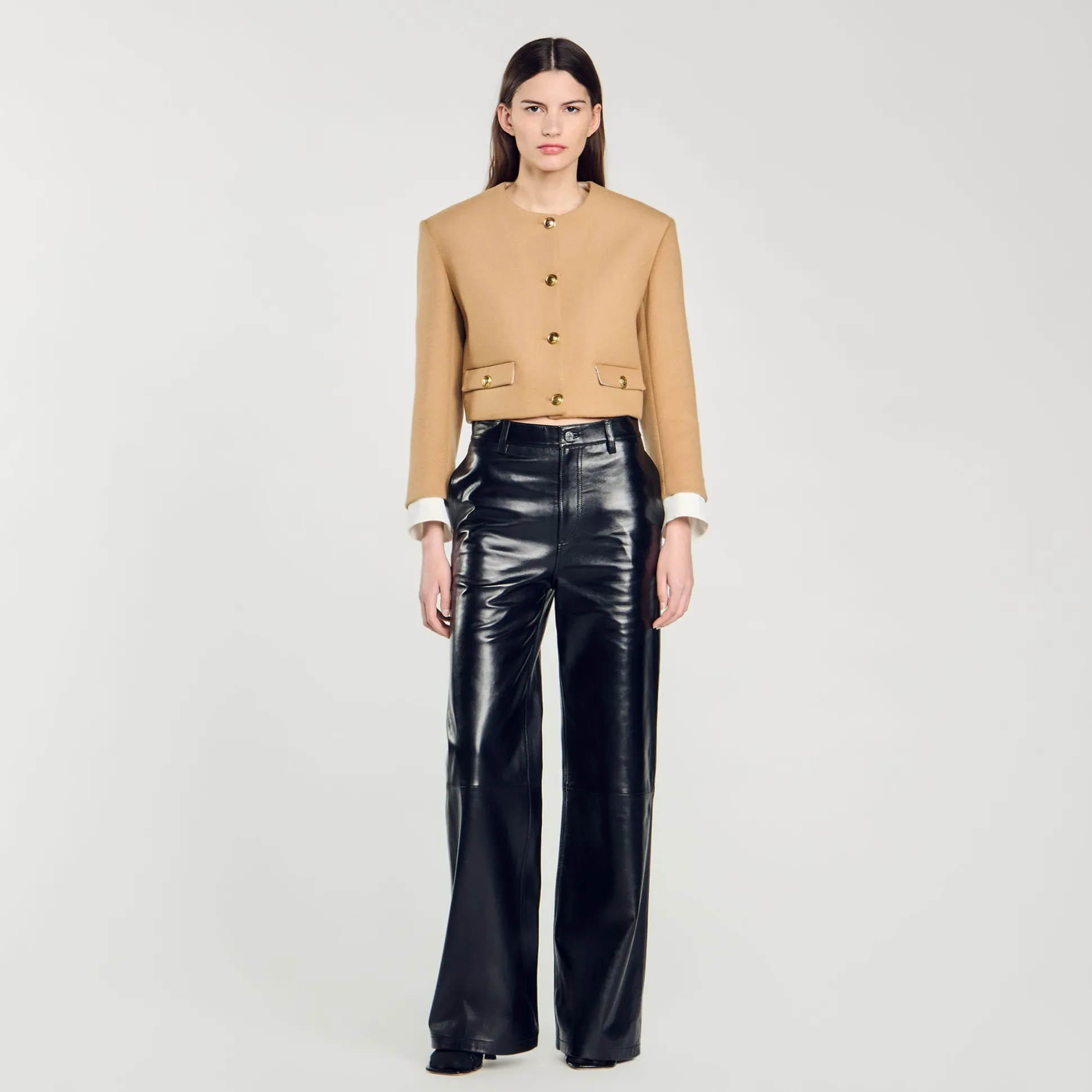Veste Courte En Laine Mélangée