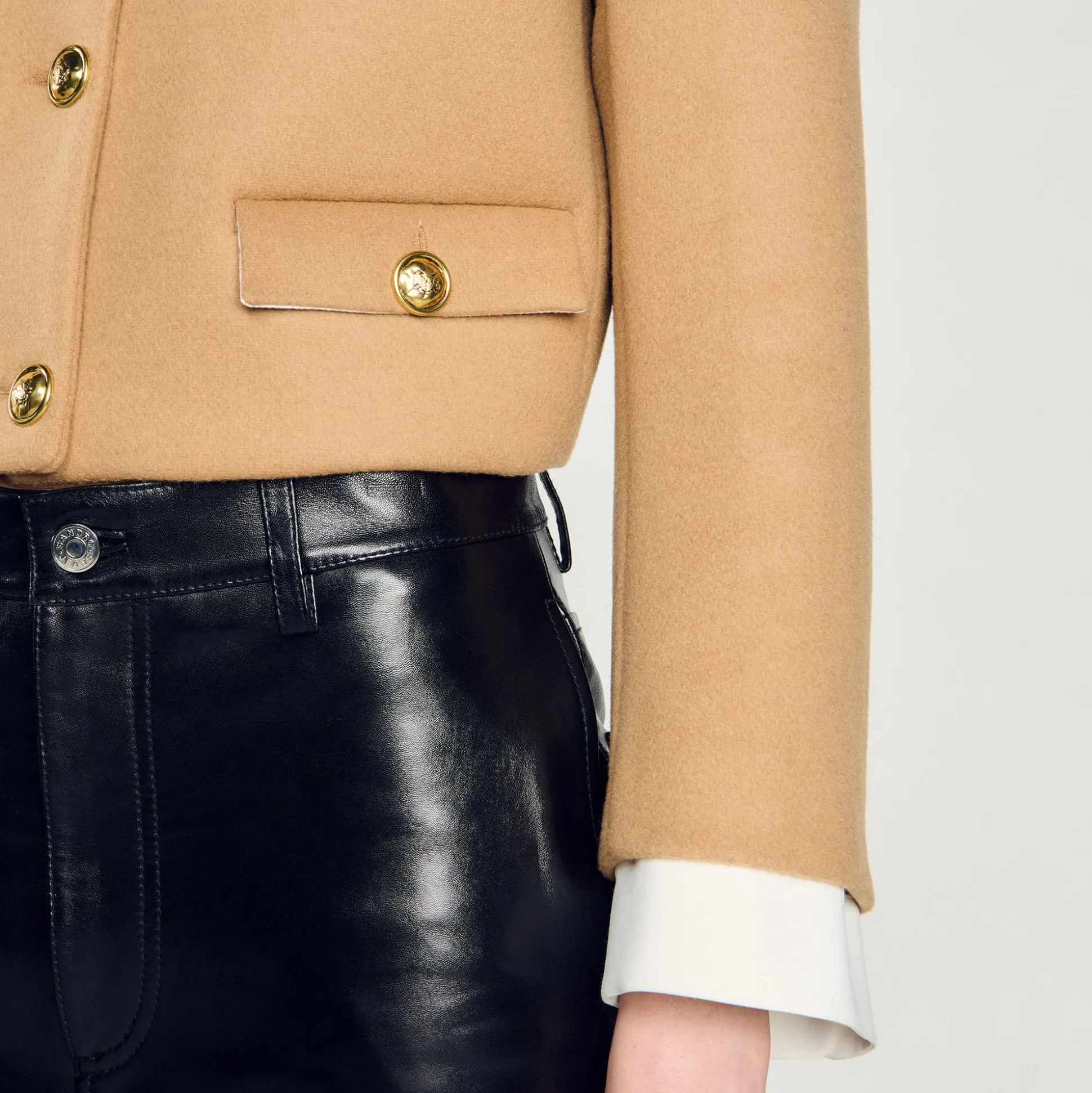 Veste Courte En Laine Mélangée