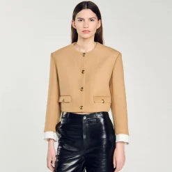 Veste Courte En Laine Mélangée
