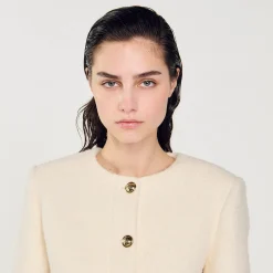 Veste Courte En Tissu Bouclé