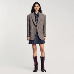 Veste De Costume à Petits Carreaux