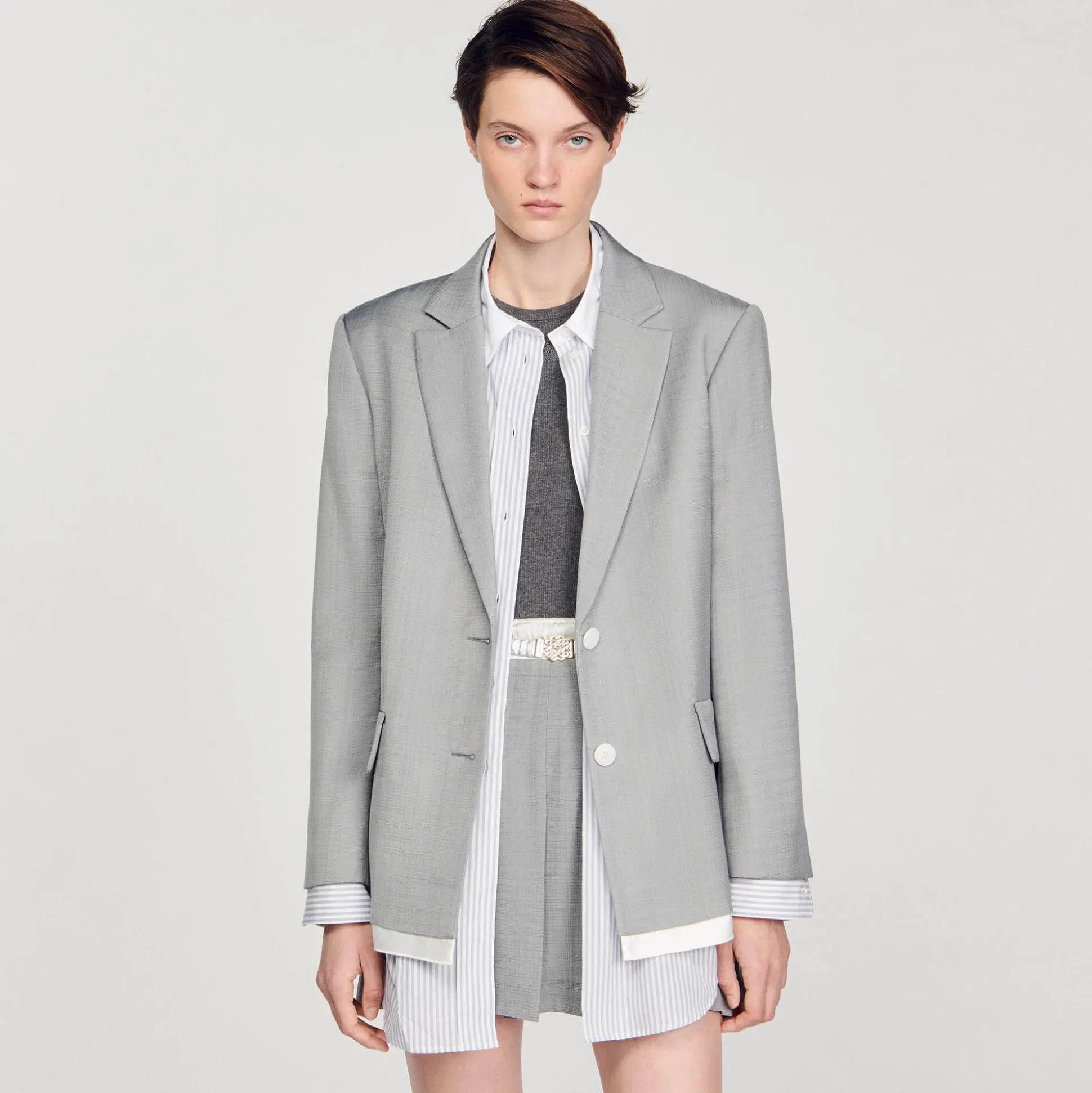 Veste De Costume Finitions Satinées