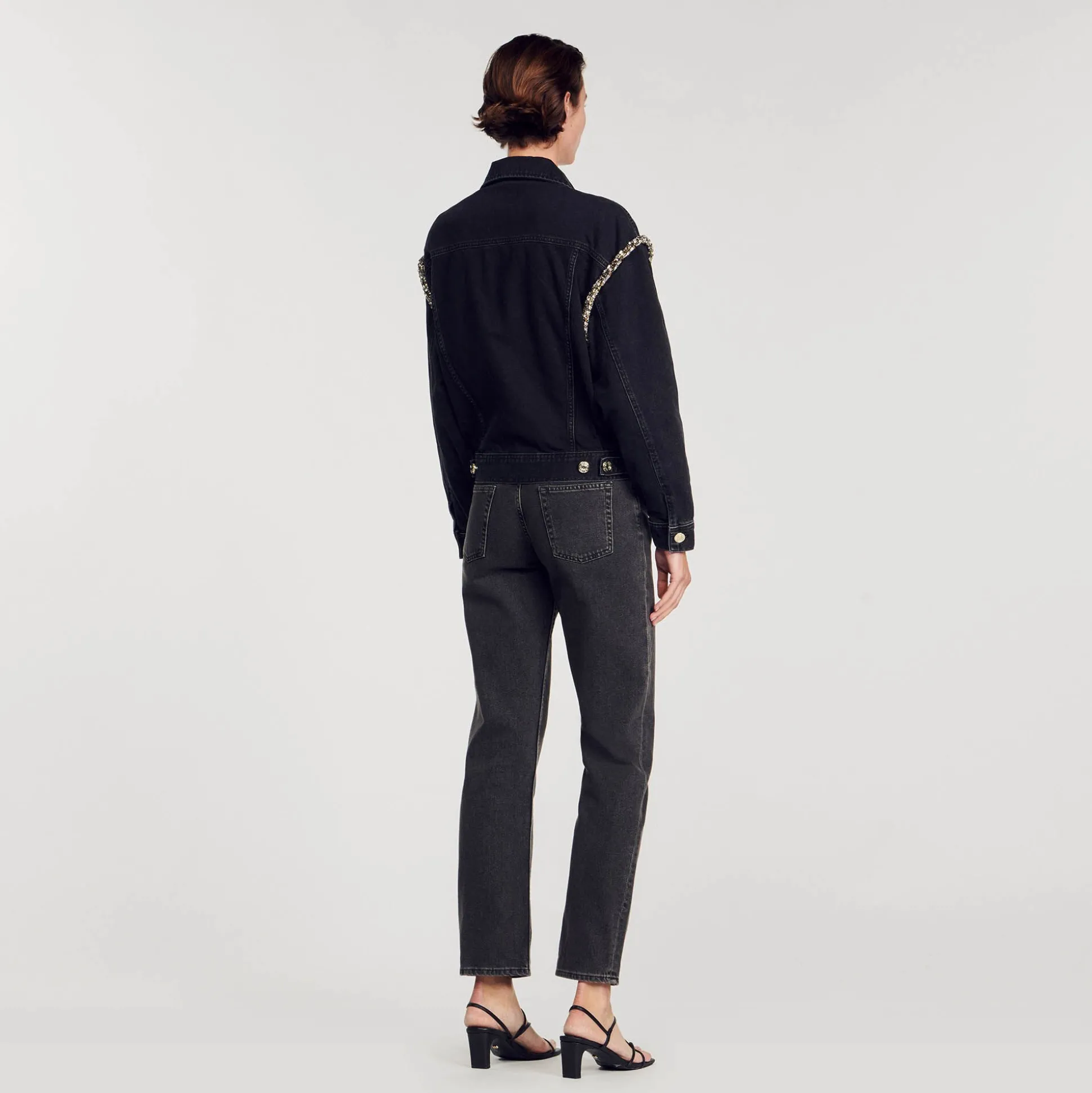 Veste En Jean Oversize Strassée