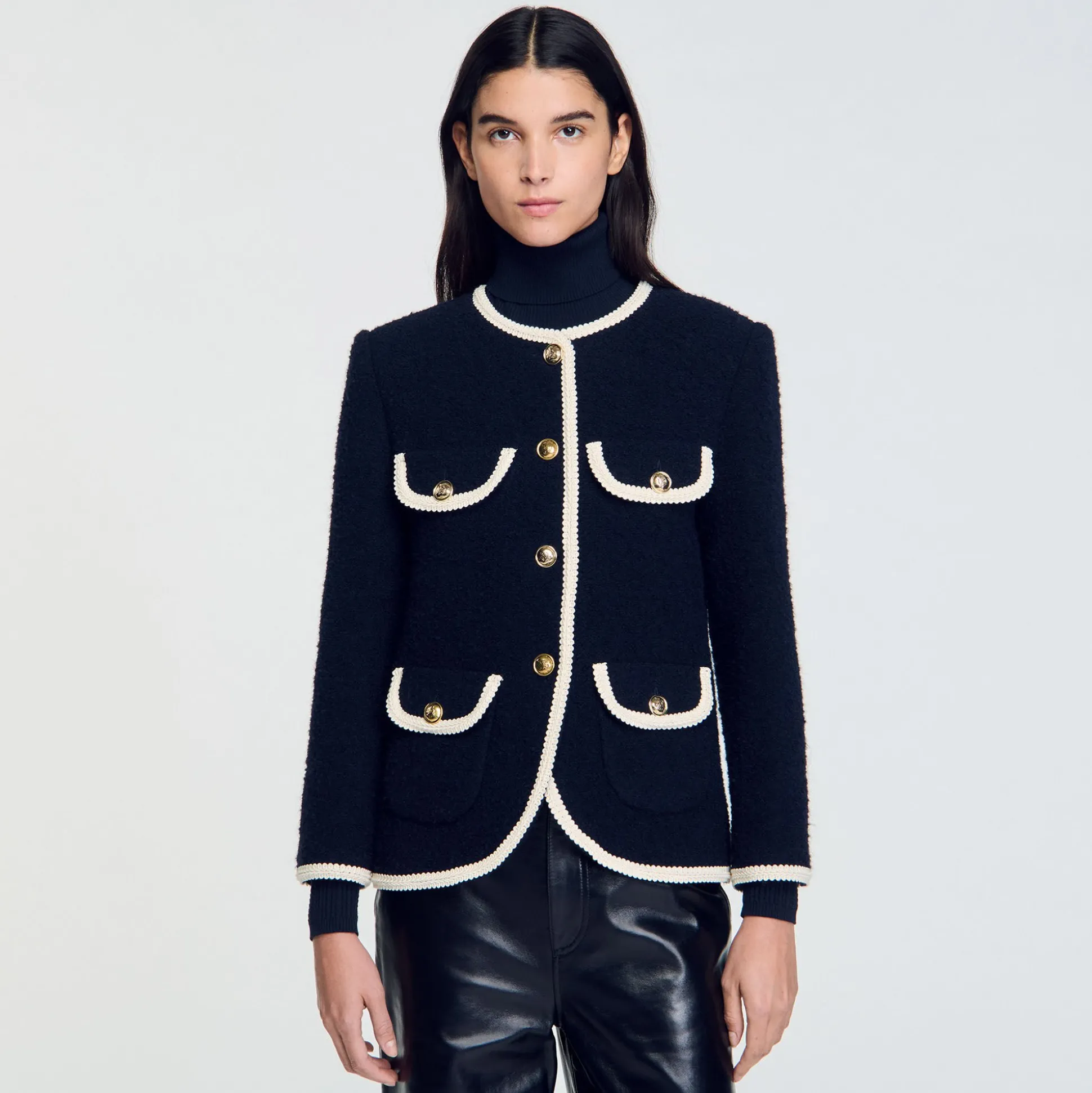 Veste Longue En Tweed